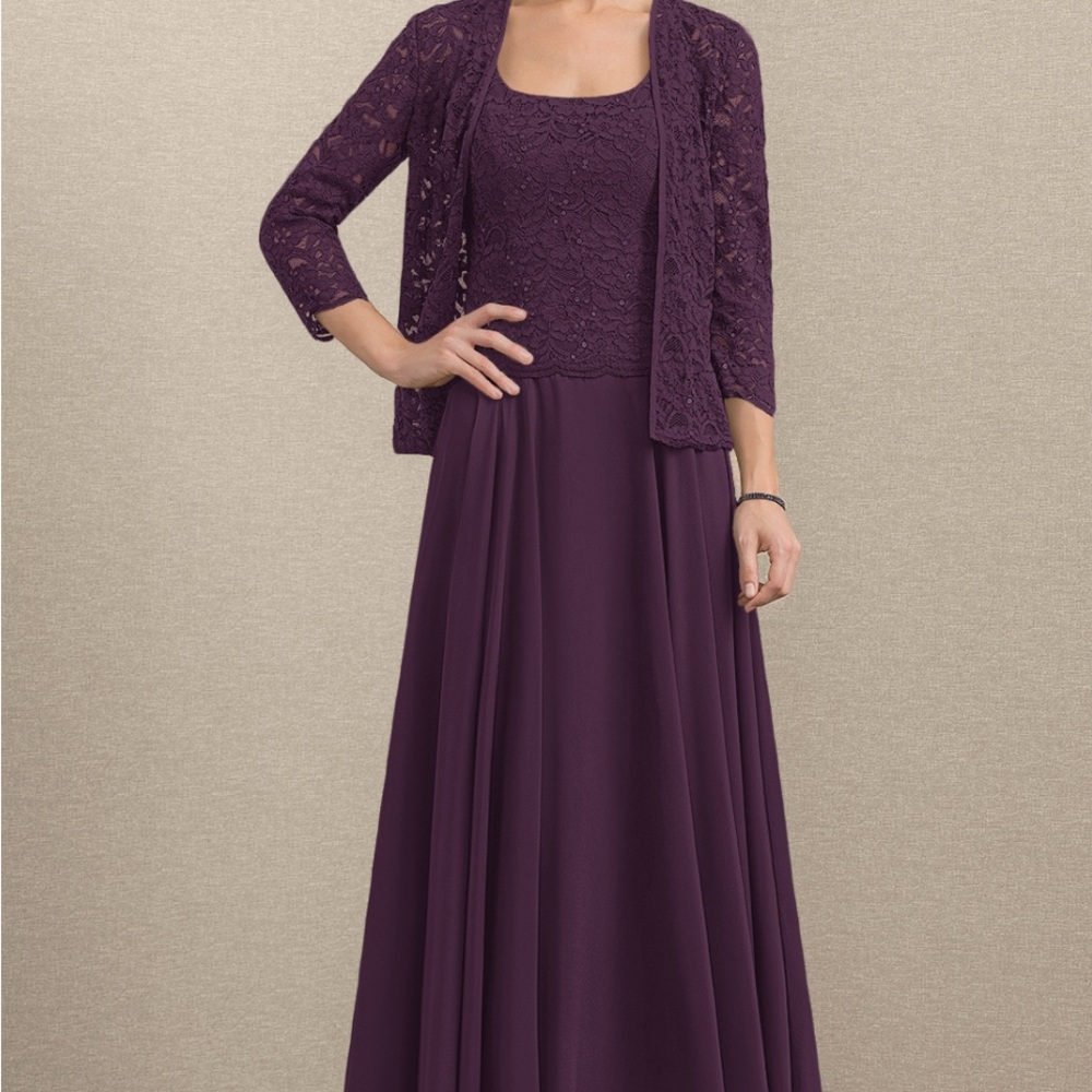 JJs House Purple Sleeveless Square Neck Gown